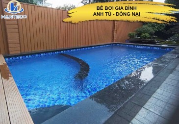 Bể bơi gia đình anh Tú - Đồng Nai đơn giản và tinh tế